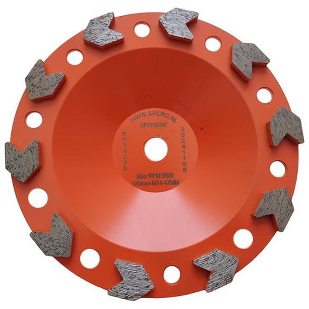 180mm GROF Arrow Diamant Komslijpschijf Coating, Lijm, Asbest & Bitumen M14 H=47mm TBV SPHS2001B