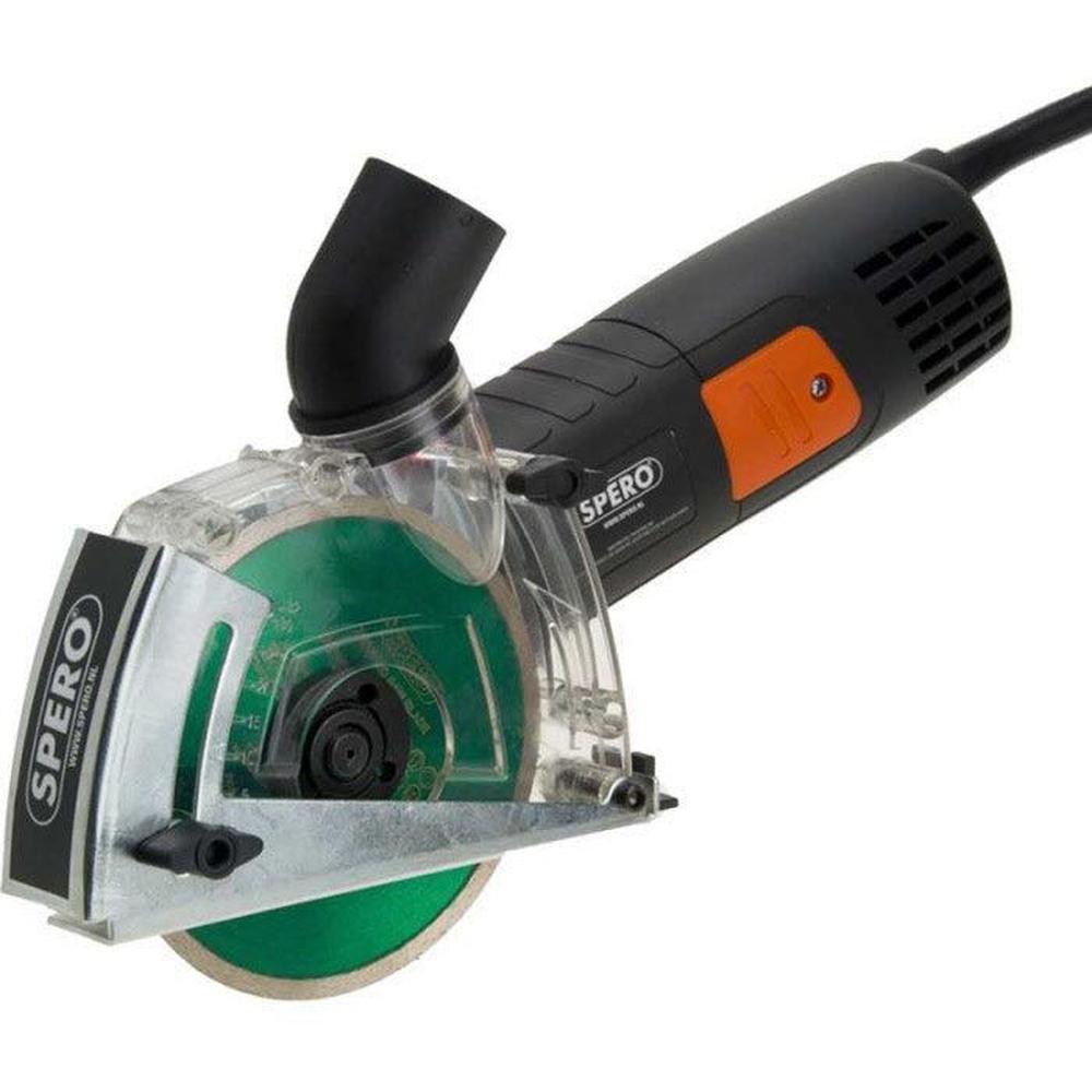 125mm Haakse Tegelslijper 1400Watt + stofkap & Tegel diamantschijf Max. 32mm