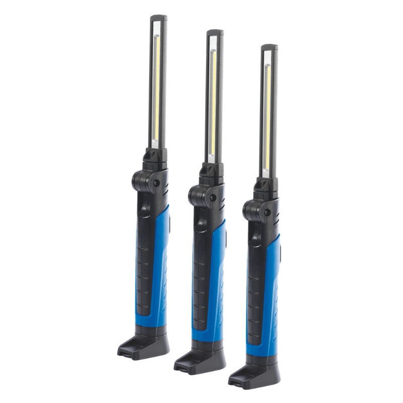 Inspectielampen set COB LED, 7W, 700 Lumen, blauw, 3st