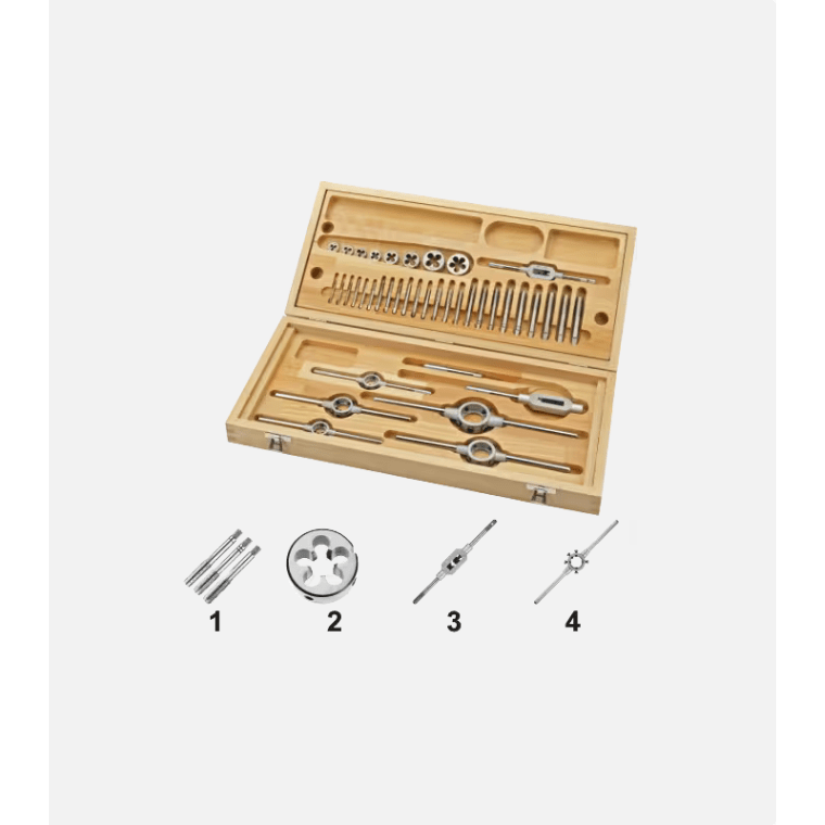 International Tools ECO PRO HSS Set Draadsnijden in houten cassetteInternational ToolsMZS Gereedschap