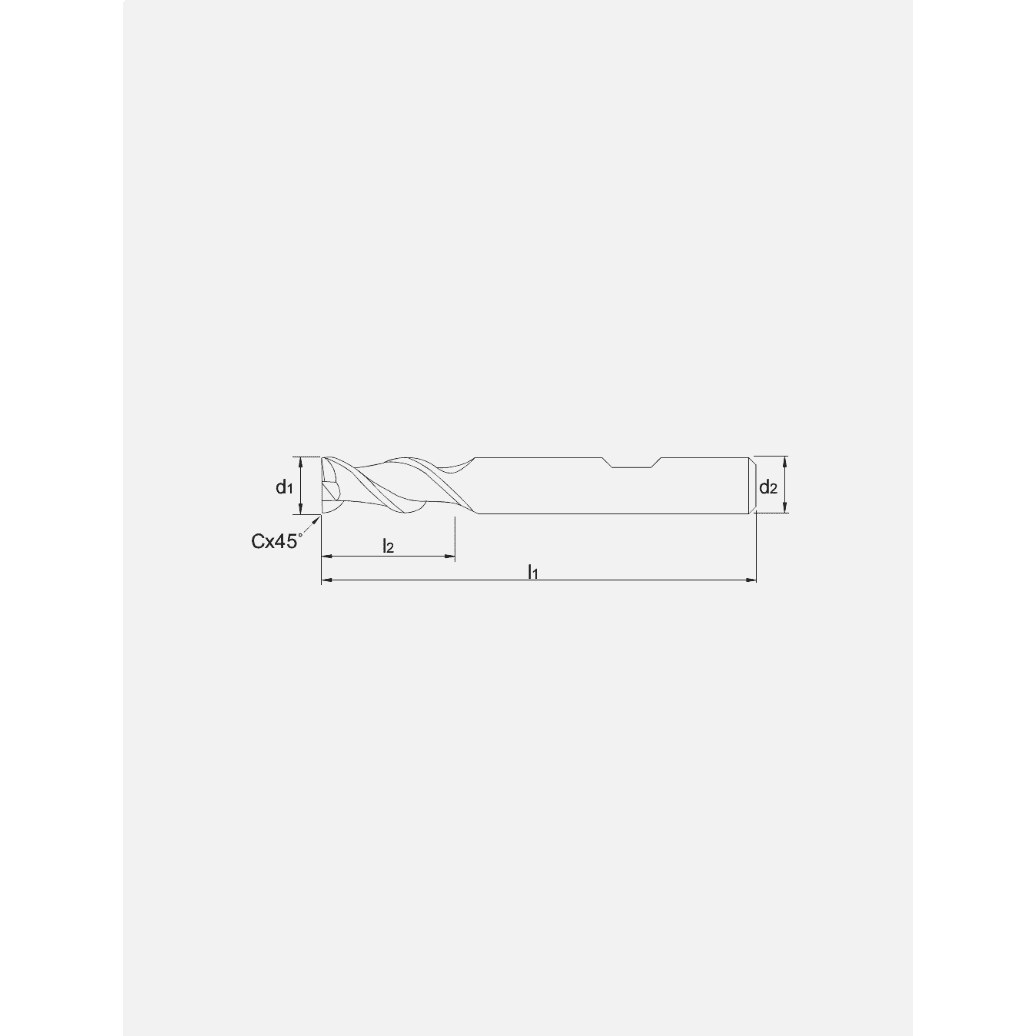 International Tools ECO PRO Volhardmetaal Schachtfrees, 2 - snijder DIN 6527 - B kort, AlTiN - XInternational ToolsMZS Gereedschap