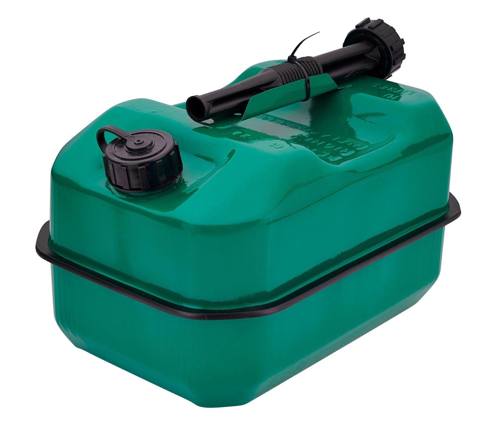 Jerrycan staal, laag model, 10L, groen