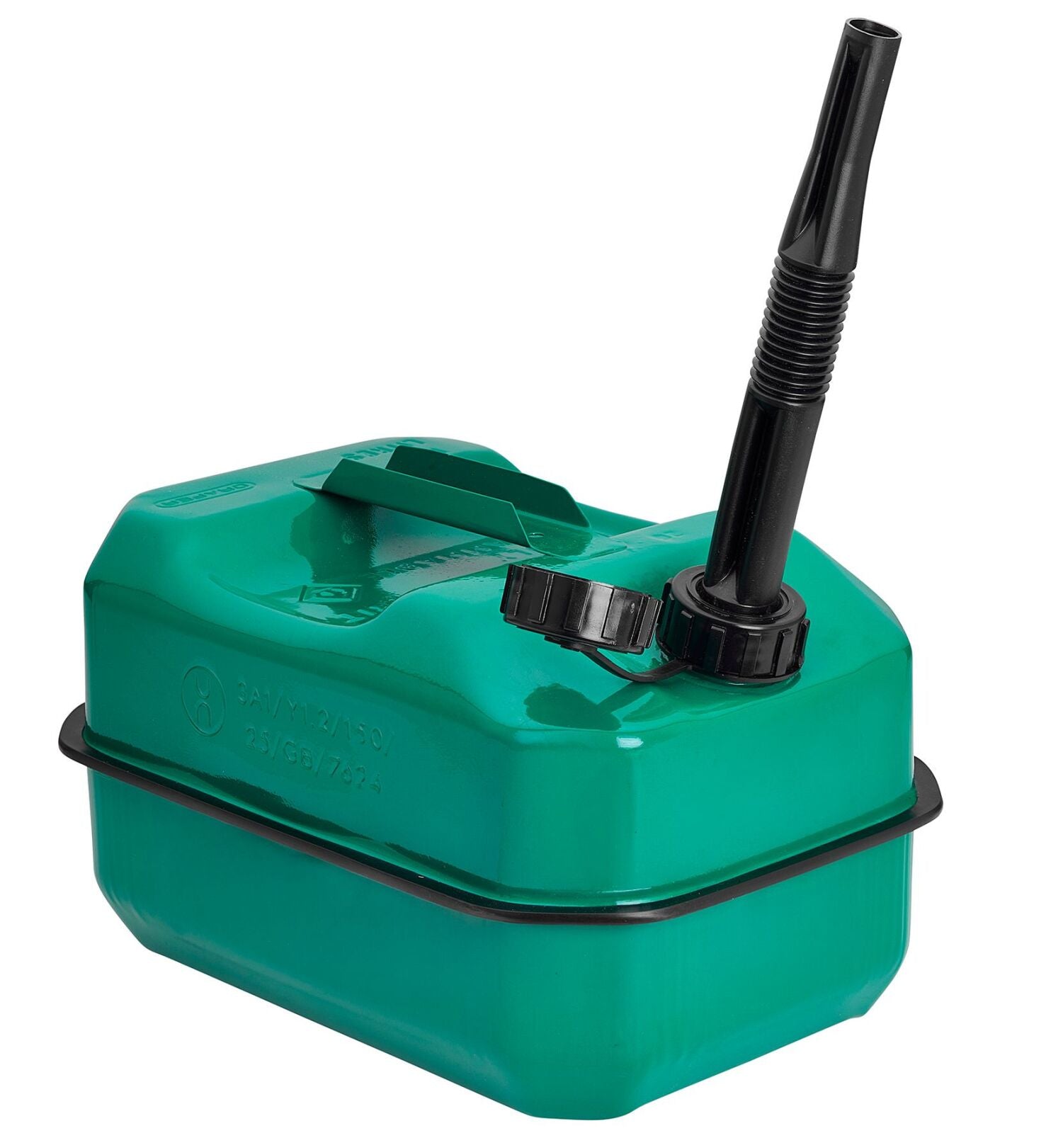 Jerrycan staal, laag model, 10L, groen