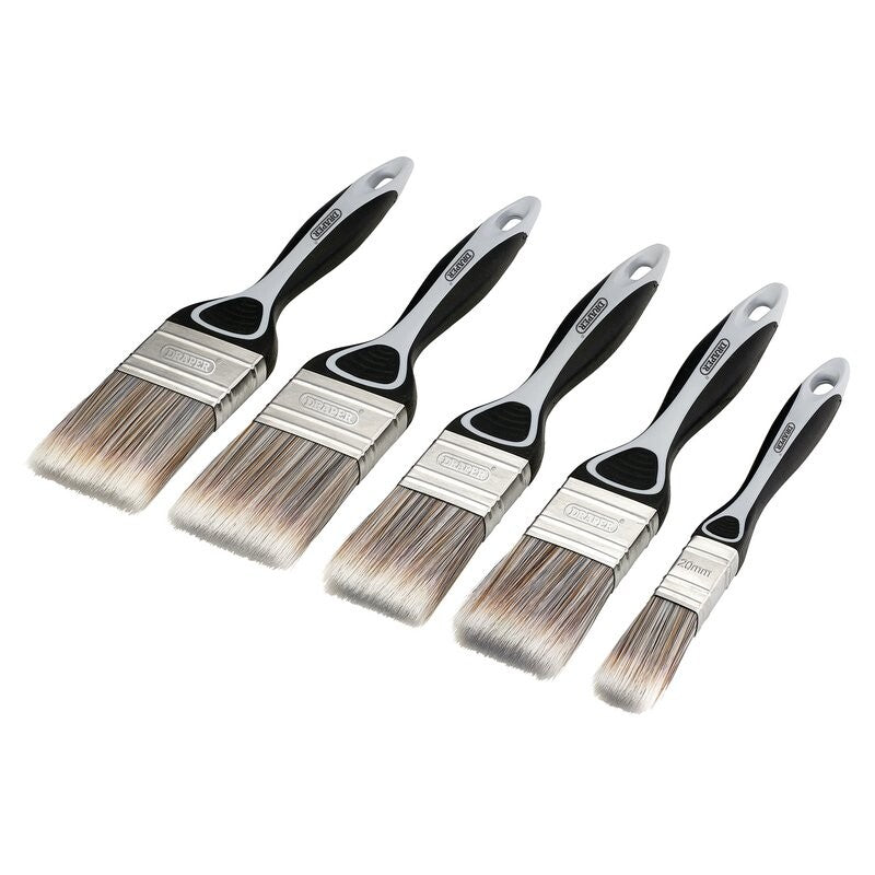 Kwastenset plat, soft grip, 5dlg