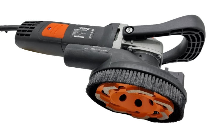 125mm DELUXE 1400Watt Betonslijper cq Schuur & Polijstmachine DROOG + Verende stofkap Excl. Komschijf