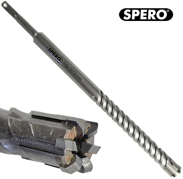 18 x 300mm Rebar Cutter 6 TCT Betonstaal Boor SDS-PLUS