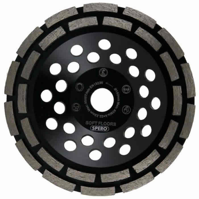 180mm GROF Dubbele rij PREMIUM Diamant komslijpschijf STEEN Asgat 22.23mm -