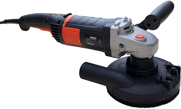180mm DELUXE 2200Watt Betonslijper cq Schuur & Polijstmachine DROOG + Verende stofkap & STEEN Diamant Komschijf