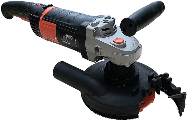 180mm DELUXE 2200Watt Betonslijper cq Schuur & Polijstmachine DROOG + Verende stofkap & STEEN Diamant Komschijf