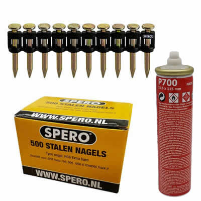 25mm x 2.7 - 500 SPERO Beton & Staal Nagels Passend Spit Pulsa 700 + Gasbus