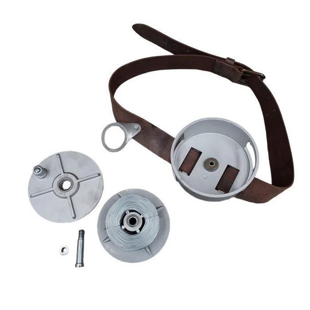 Vlechtdraadhaspel PRO met LEREN riem t.b.v. 1,2 & 1,5kg vlechtdraadrol