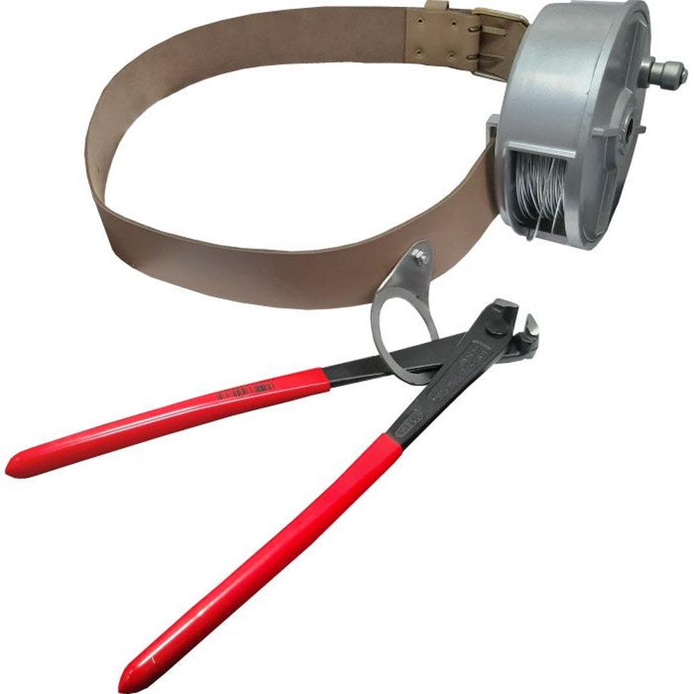 Vlechtdraadhaspel PRO met LEREN riem t.b.v. 1,2 & 1,5kg vlechtdraadrol