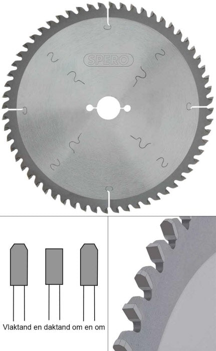 180mm aluminium TCT zaagblad 60 Tands - asgat 20mm