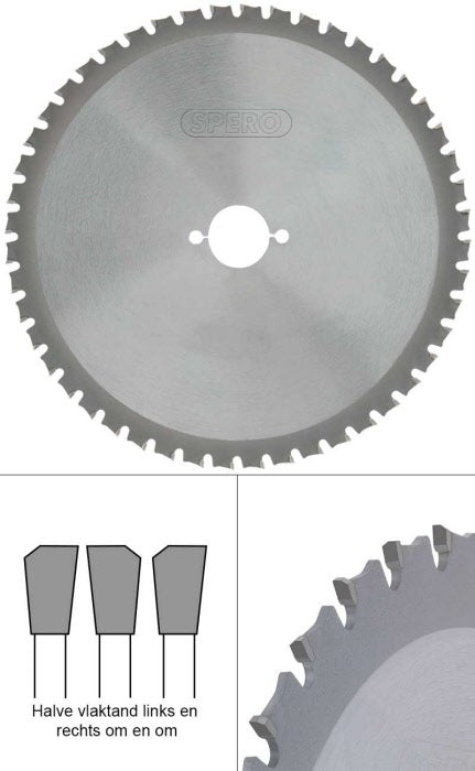 60T x 255mm metaal TCT zaagblad - asgat 30mm