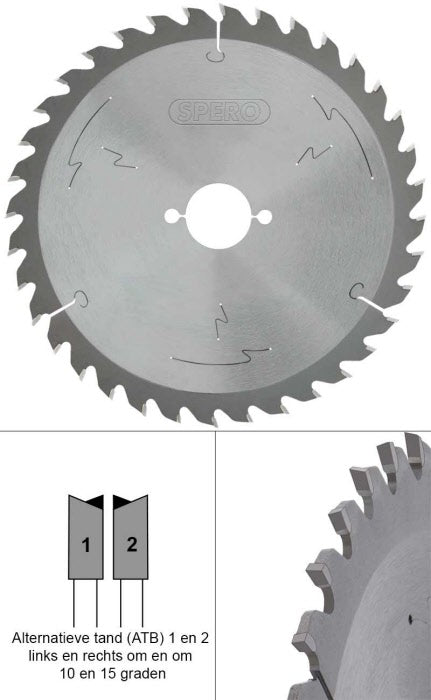 210mm hout TCT zaagblad 36 Tands - asgat 30mm