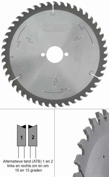 210mm hout TCT zaagblad 48 Tands - asgat 30mm