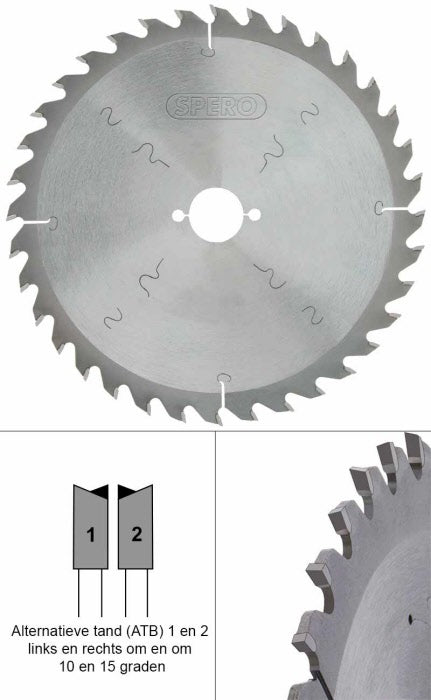 260mm hout TCT zaagblad 36 Tands - asgat 30mm