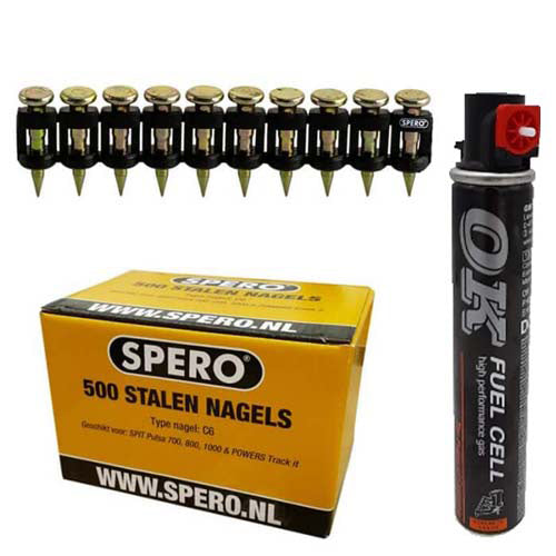 19mm x 3.0 -1000 Extra Hard SPERO Beton & Staal Nagels Passend Spit Pulsa 1000 & Powers C3 + Gasbus