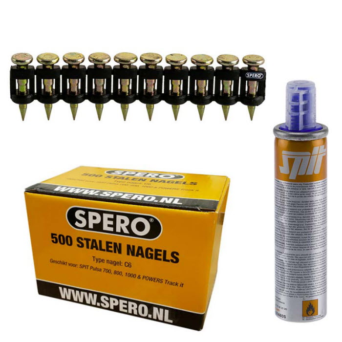 27mm x 2.7 - 500 SPERO Beton & Staal Nagels Passend Spit Pulsa 800, P27, P40, P65 + Gasbus