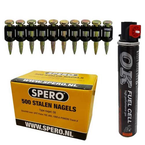 25mm x 3.0 -1000 Extra Hard SPERO Beton & Staal Nagels Passend Spit Pulsa 1000 & Powers C3 + Gasbus