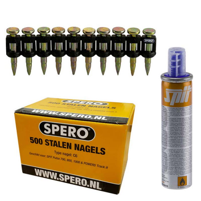 19mm x 2.7 - 500 SPERO Beton & Staal Nagels Passend Spit Pulsa 800, P27, P40, P65 + Gasbus