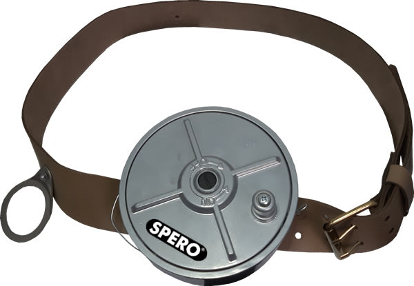 Vlechtdraadhaspel PRO met LEREN riem t.b.v. 1,2 & 1,5kg vlechtdraadrol