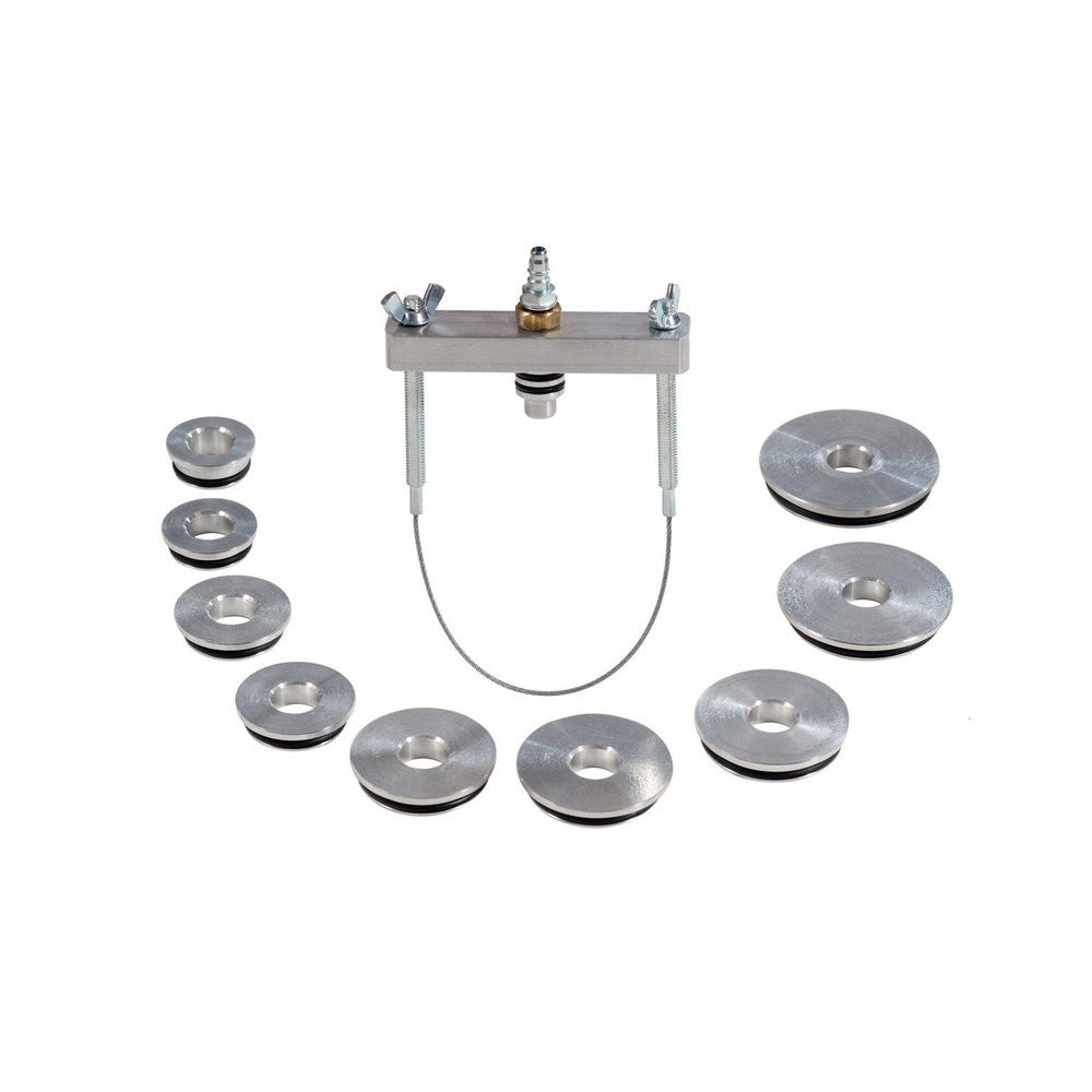 Kit 9 drukpluggen + universele beugel