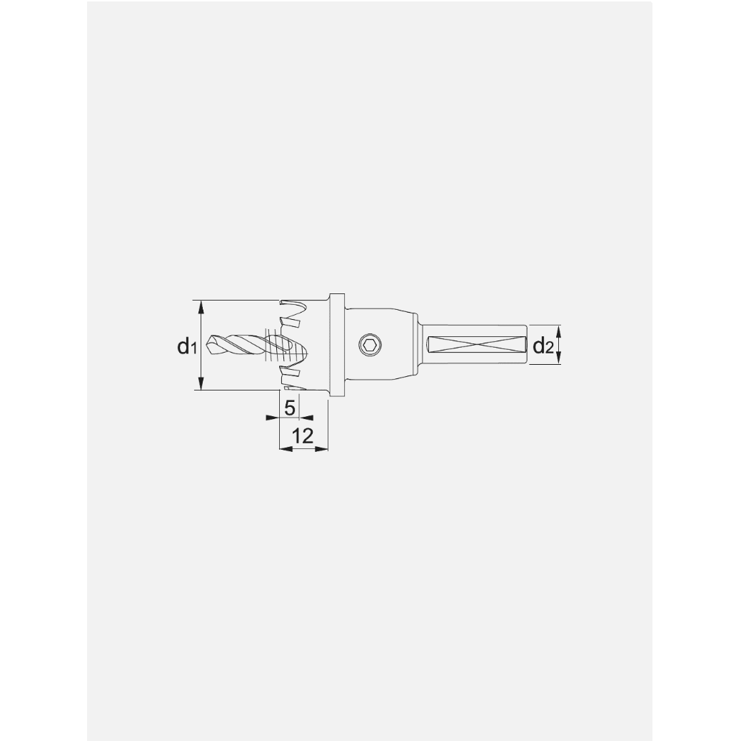 Phantom HM - tip Gatfrees korte uitvoering 12 mm (materiaaldikte <5 mm)PHANTOMMZS Gereedschap
