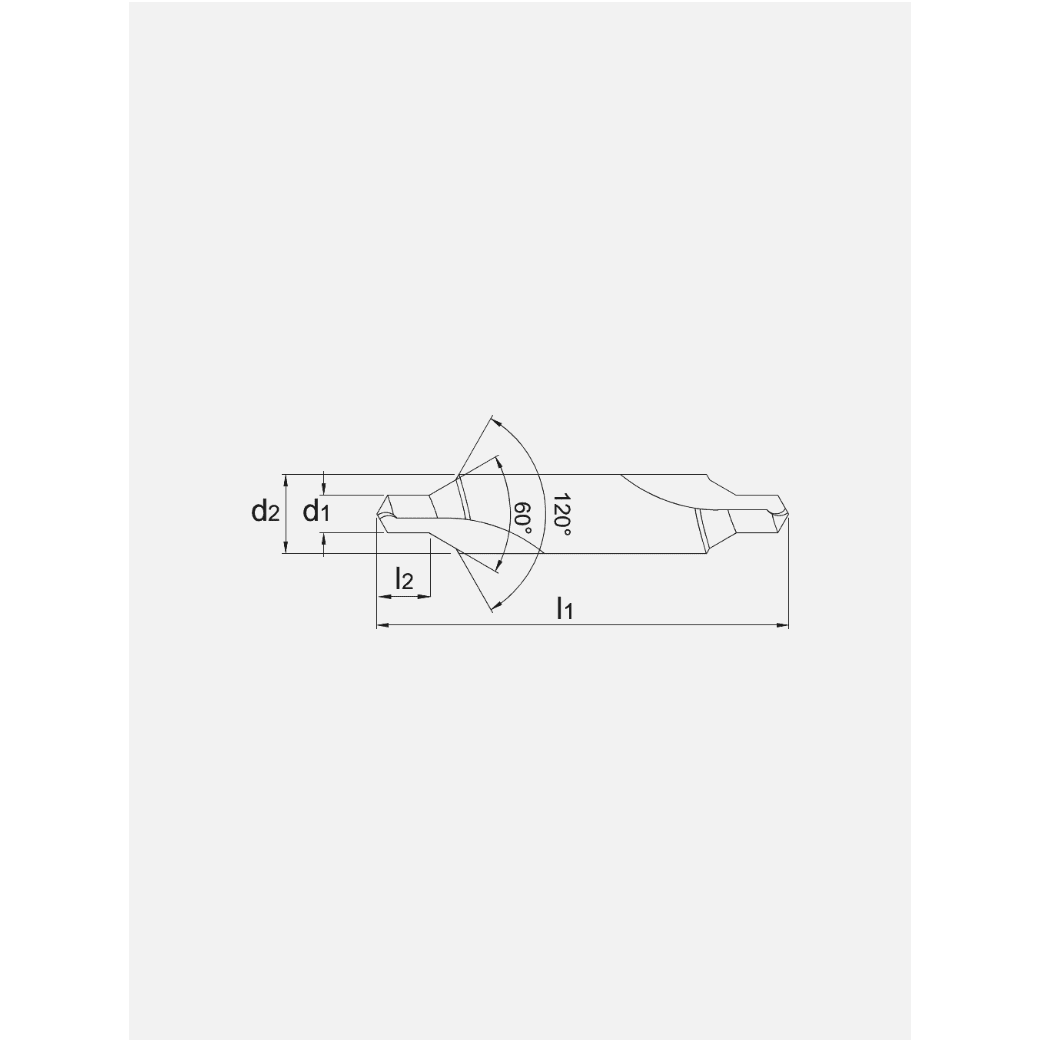 Phantom HSS Centerboor DIN 333 - B met dubbele hoek‚ 60°‚ 120° 0‚75x4 mmMZS GereedschapMZS Gereedschap