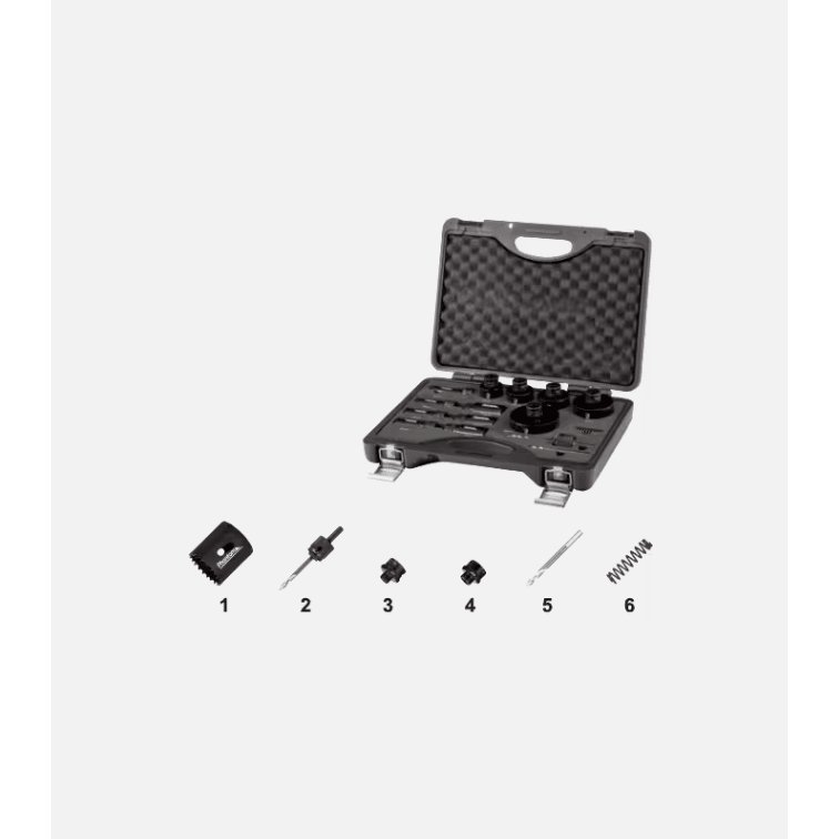 Phantom HSS - Co 8% Bi - Metaal Set Gatzagen voor dunne plaat en buizen 61.110 – met Universele Quick - Change houder en adaptersPHANTOMMZS Gereedschap