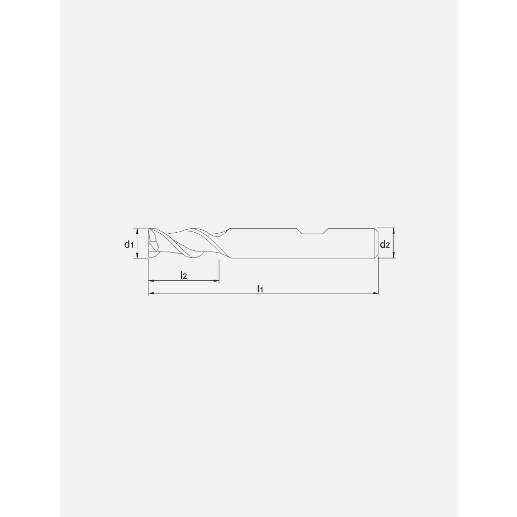Phantom HSS - E 8% Schachtfrees, 2 - snijder DIN 844 - B kort, type W, AluminiumPhantomMZS Gereedschap