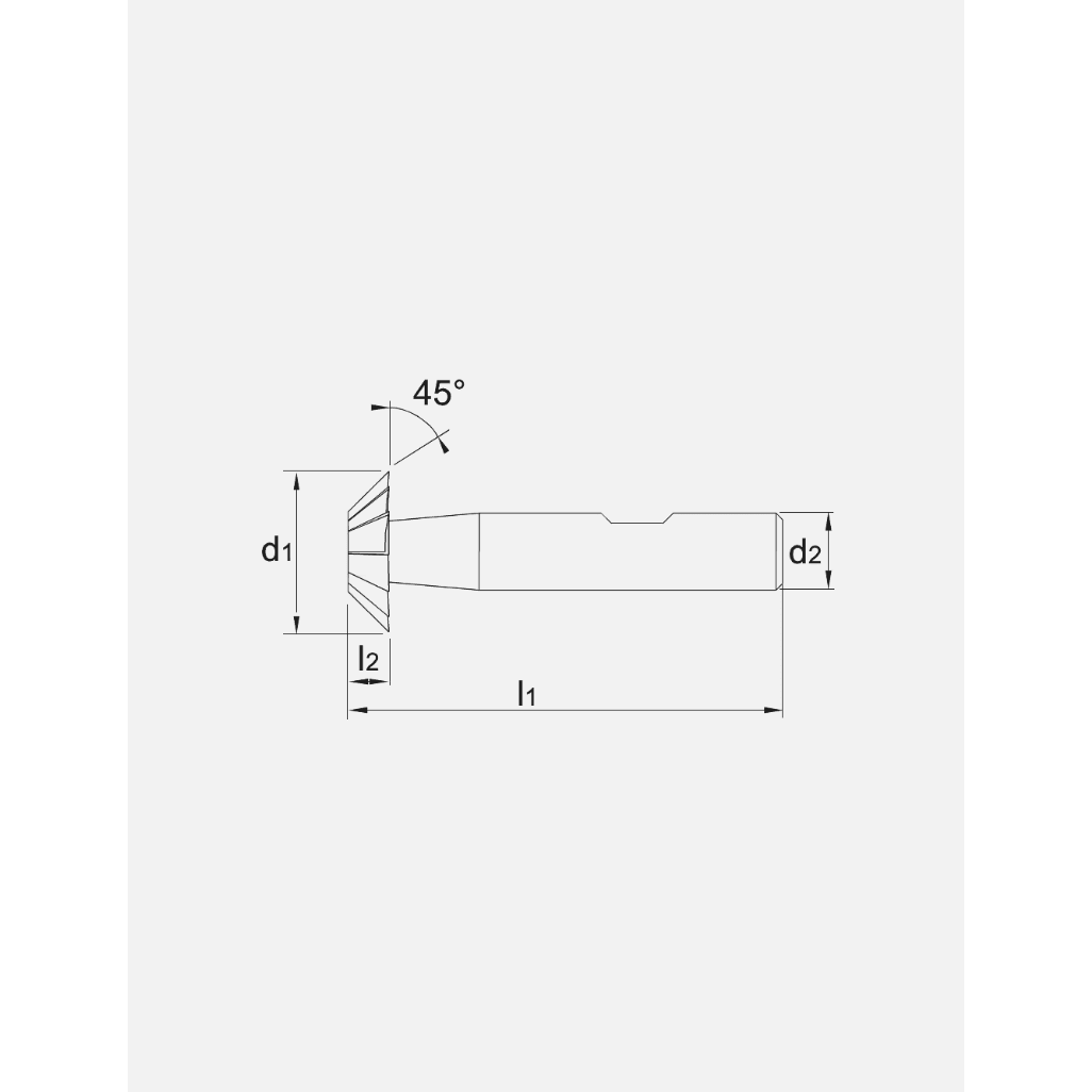 Phantom HSS - E Duivenstaartfrees DIN 1833 - D 45°PHANTOMMZS Gereedschap