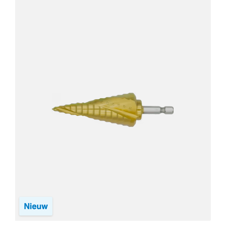 Phantom HSS Getrapte Plaatboor Ergo - Step DIN 3126 - DIN ISO 1173 E6,3 TiN 1/4 (6,35 mm) zeskant bitopnamePHANTOMMZS Gereedschap