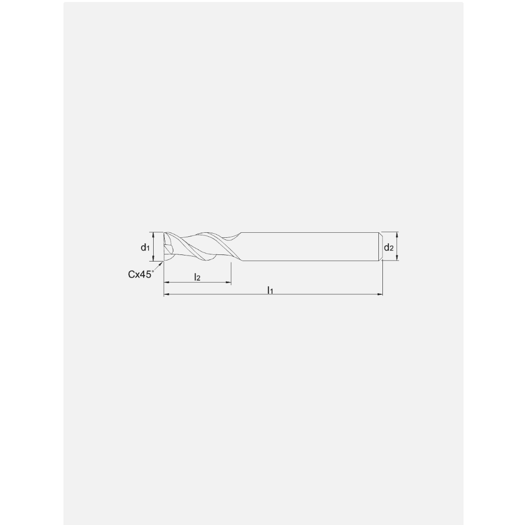 Phantom Volhardmetaal Schachtfrees, 2 - snijder lang, AluminiumPhantomMZS Gereedschap