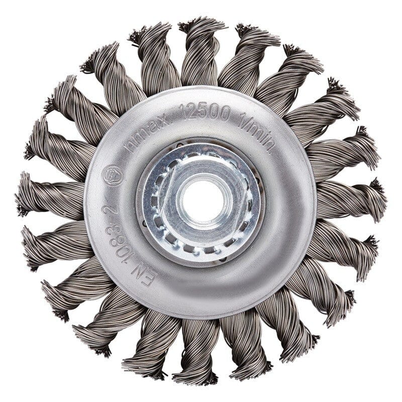 Schijfborstel Ø115mm, M14, 12500rpm, gevlochtenRhodiusMZS Gereedschap