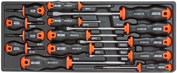 Schroevendraaierset, 14-delig, soft grip, M-module