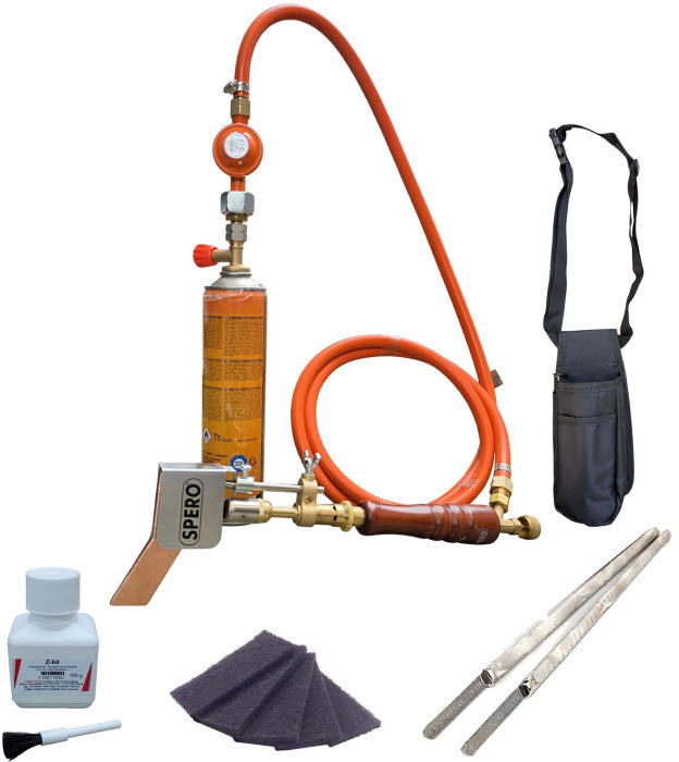 Spero SPZB1001-575 zinkbranderset met patroonhouder, 420 gram soldeerstaven en flux, exclusief gas