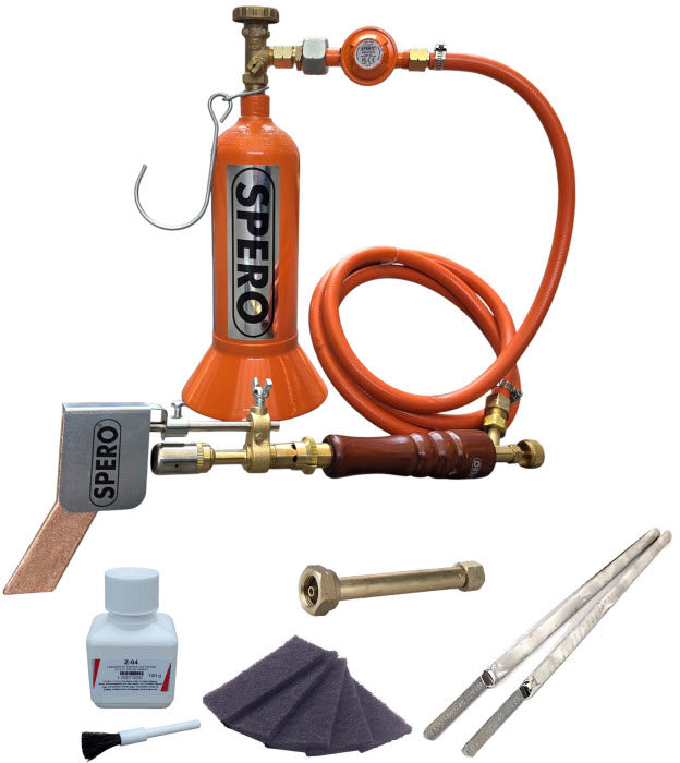 Spero SPZB1001C-K zinkbranderset met 1 liter karweifles, 420 gram soldeerstaven en flux