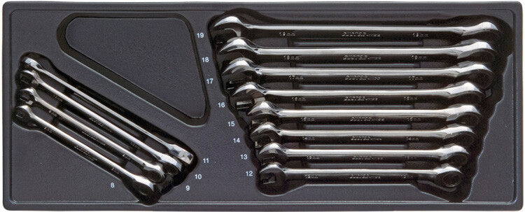 Steekring-ratelsleutelset, L/R, 12-delig, M-module