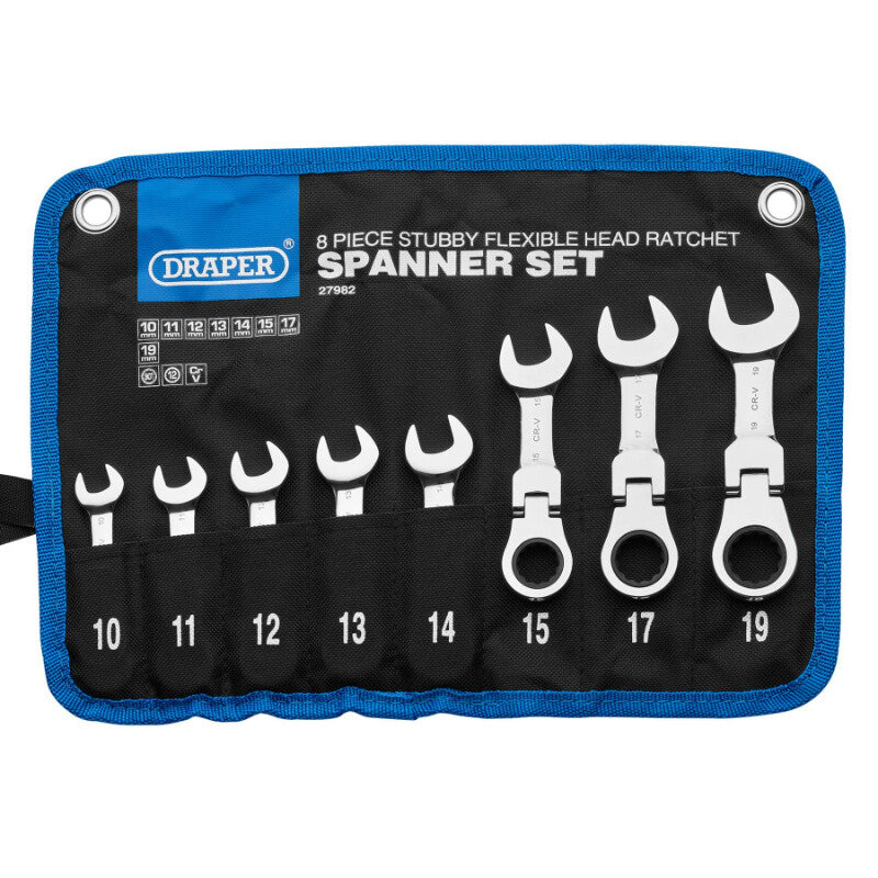 Steekringratelsleutelset, mini flex, 8dlg