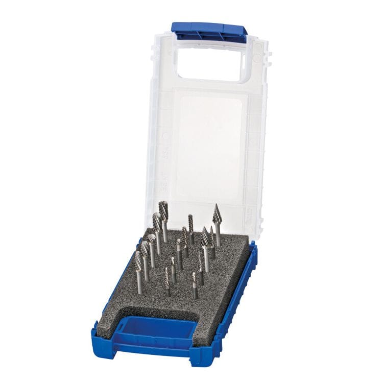 Stiftfrezenset 3mm, hardmetaal, 15dlgDeltachMZS Gereedschap