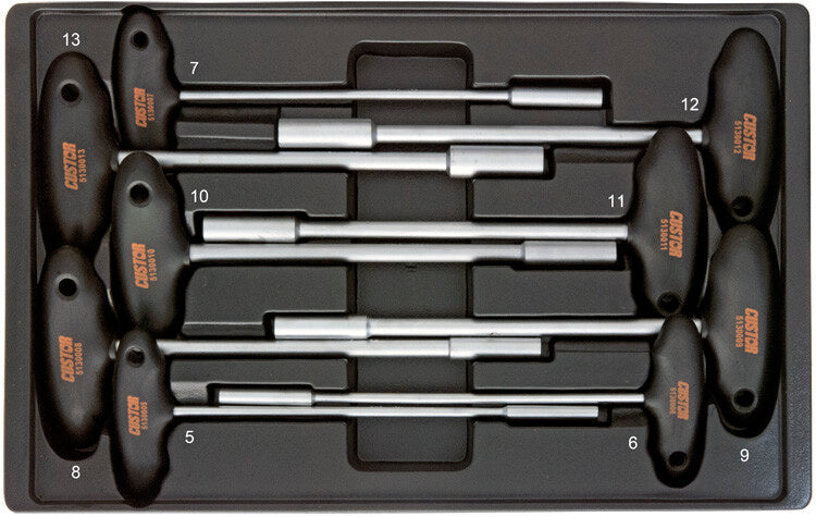 T-Dopsleutelset, 9-delig, L-module