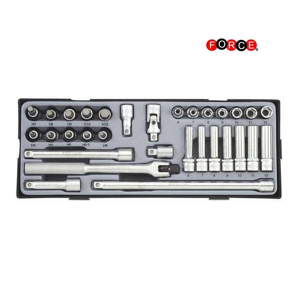3/8" Doppenset 6-kant 31 delig