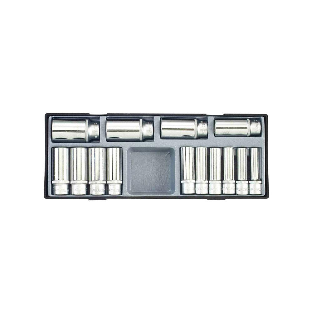1/2" Doppenset lang 6-kant 14 delig