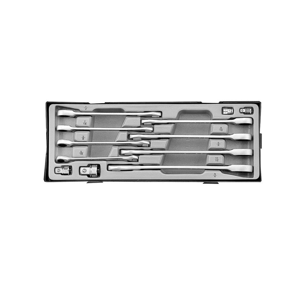 Platte Ratelsleutel set in Module (SAE) 12-delig