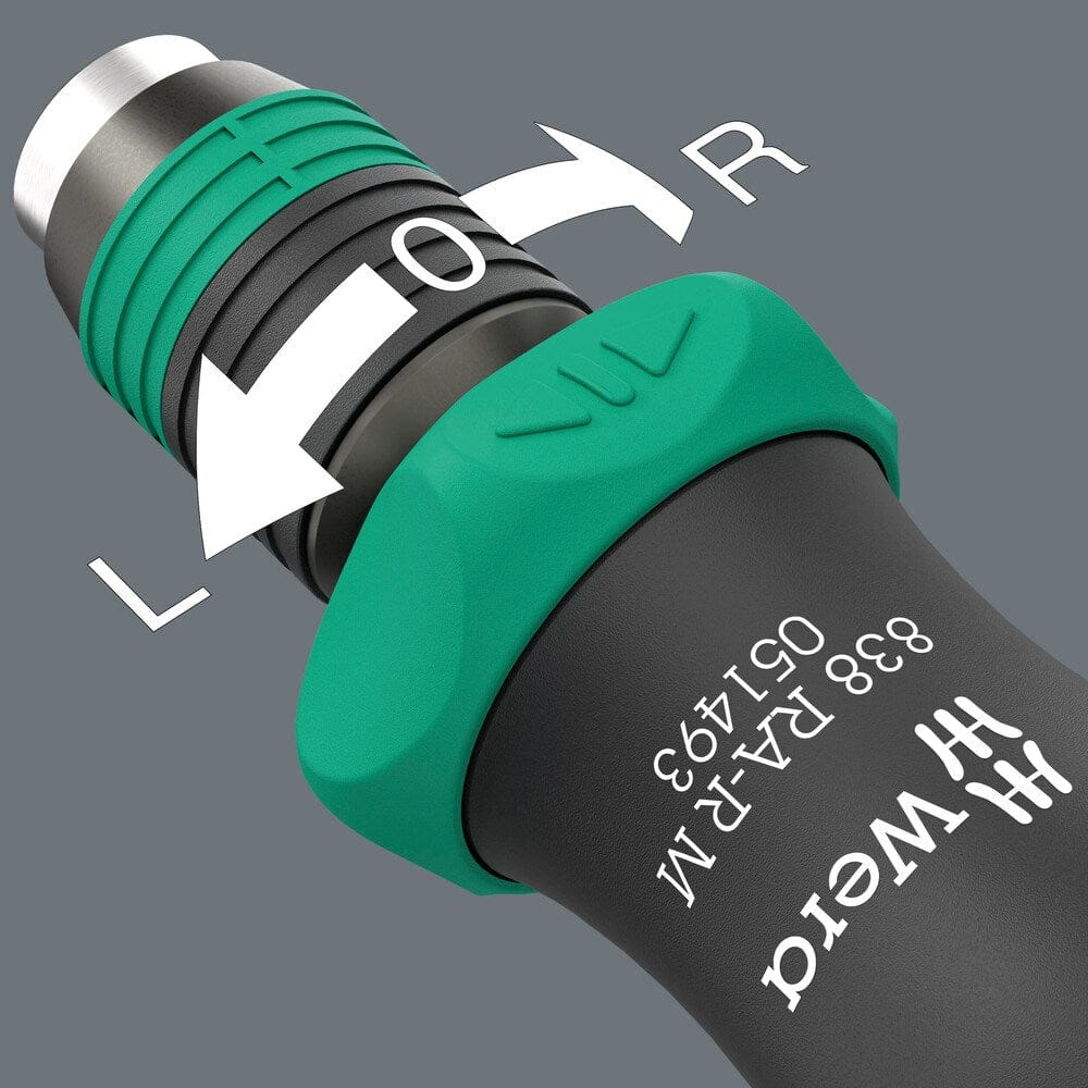 838 RA-R M bithandhouder met ratelfunctie, 1/4"-5