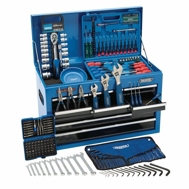 Topkoffer incl gereedschap, 216dlg-Draper Tools-MZS Gereedschap