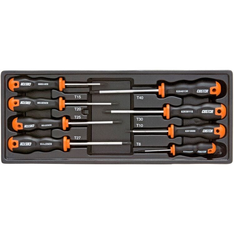 Torx schroevendraaierset 8dlg, soft grip, M - moduleCustorMZS Gereedschap