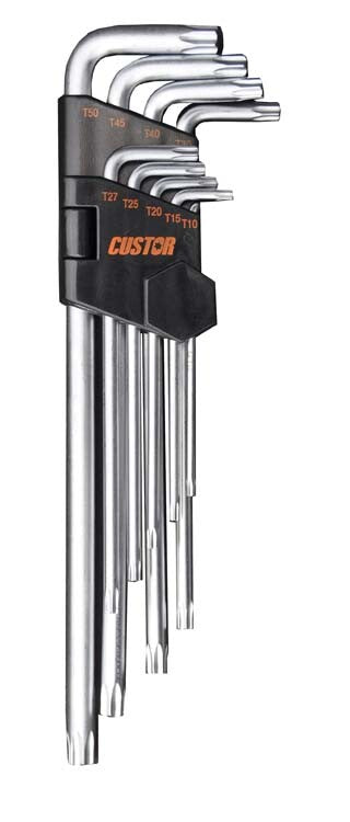 Torxsleutel set, extra lang, 9dlg