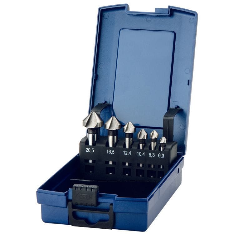 Verzinkfrezenset 6,3 - 20,5mm, 6dlgDeltachMZS Gereedschap